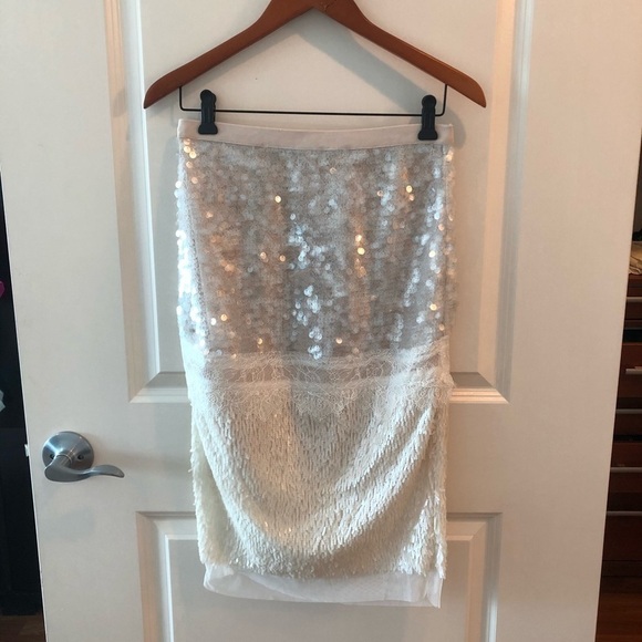 BCBGMAXAZRIA Cristal Mixed Sequin Pencil Skirt - Picture 4 of 16